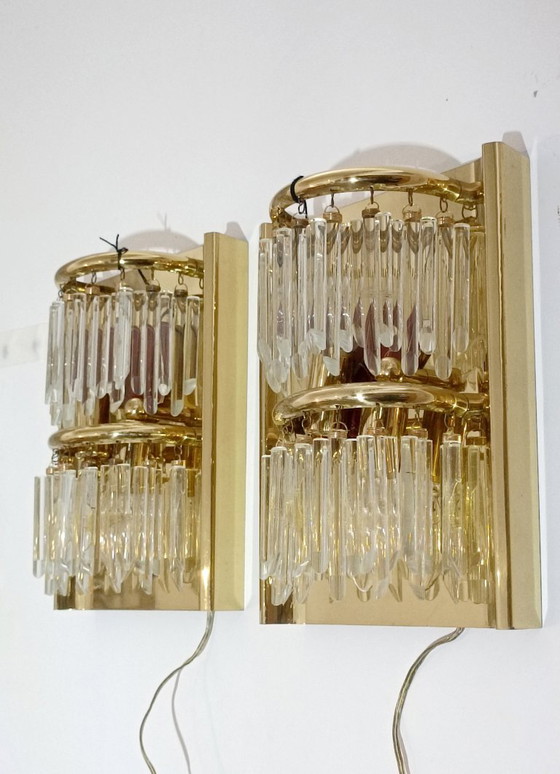 Par de apliques de cristal de Murano de Lumica, década de 1970. – Brass (photo 3 of 13)