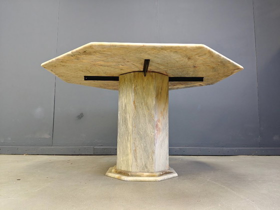 Image 1 of Octogonal italian marble dining table 1970s