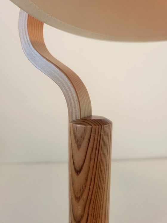 Image 1 of Lampada da tavolo vintage in pino di Solbackens AB, Svezia 1970