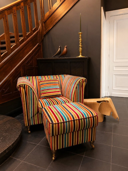 Schröno Vintage Sofa – Etro-Inspired Upholstery – Statement Design – fauteuils, Textile