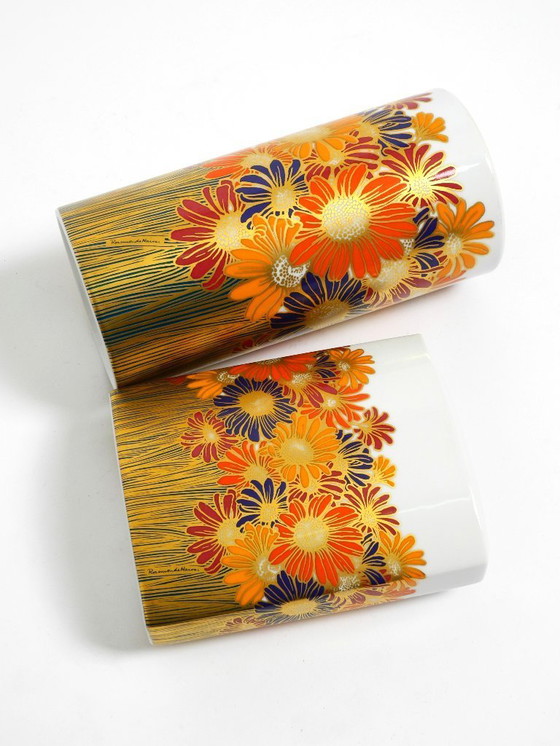 Image 1 of Two beautiful 1980s porcelain vases by Rosamonde Nairac for Rosenthal studio-line