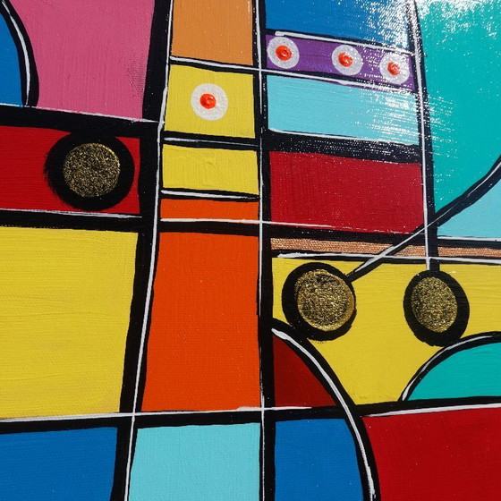 Image 1 of Cubism A1358 - abstract painting on XXL canvas