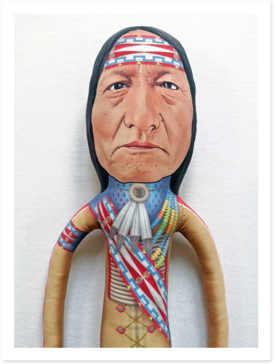 Image 1 of Sitting Bull Art Doll Collectible | Sitting Bull Gift for History Lovers | Sitting Bull Decor | Native American Home Decor