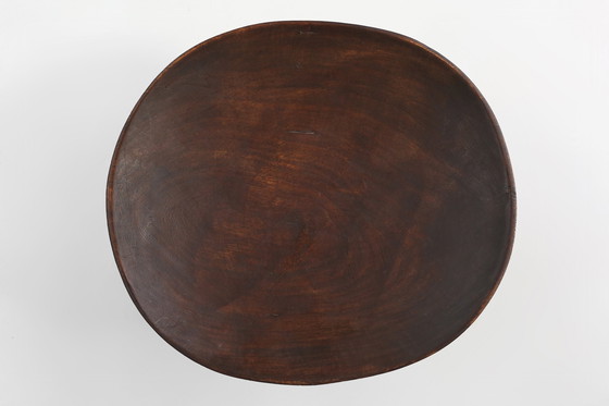 Image 1 of Large African Tree Trunk Bowl in Oak, 1950s