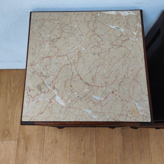 Image 1 of Set di comodini Art Déco vintage con piano in marmo