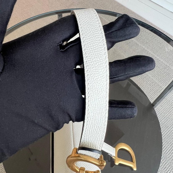 Image 1 of DIOR SADDLE MEDIUM - PELLE DI VITELLO GRANATA BIANCO ORO FINITURE