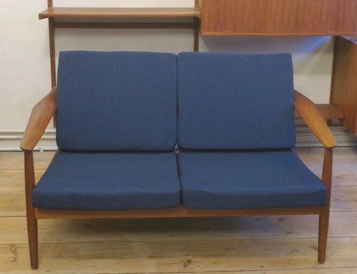 FD 164 Zweisitzer-Teaksofa von Arne Vodder für France and Sohn, Dänemark, 1960er Jahre