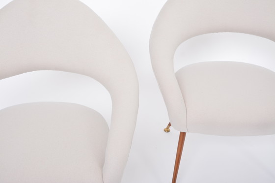 Image 1 of Pair of Rare Italian Mid-Century Lounge Chairs in the style of Model DU 55 P by Gastone Rinaldi