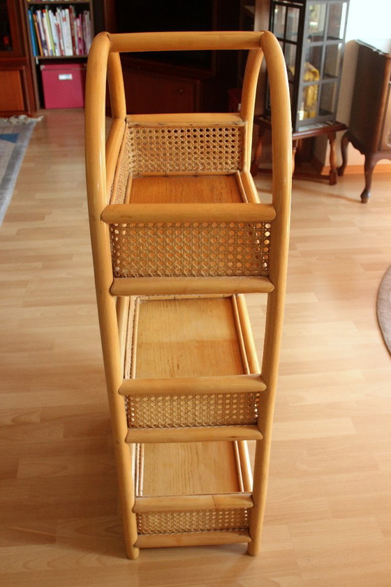 Image 1 of Mensola da parete in bambù in stile metà secolo, autoportante