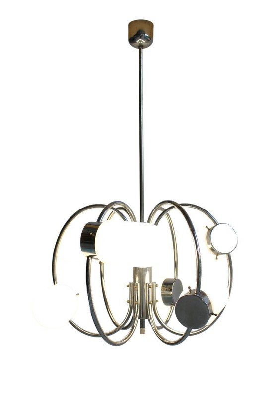 Image 1 of Lampada a sospensione in stile Space Age cromata, anni '70