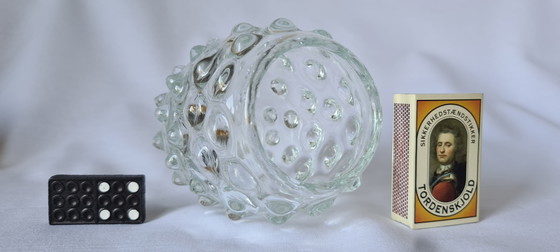 Vintage Murano Mid Century Bubble Glass Vase, Mouth-Blown, Heavy, Clear, 1960s/70s – Murano Glass (photo 12 of 14)