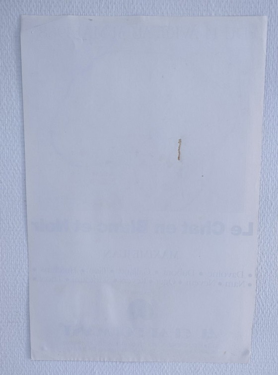 Image 1 of Manifesto della mostra "Il gatto bianco e nero", Parigi 1988