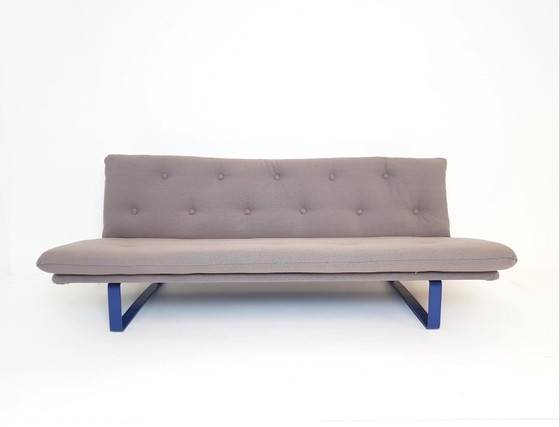 Artifort C684 Kho Liang Le Bank Blauw Bruin – 3-5 zitsbanken, Metal, Textile, Vintage (photo 4 of 14)
