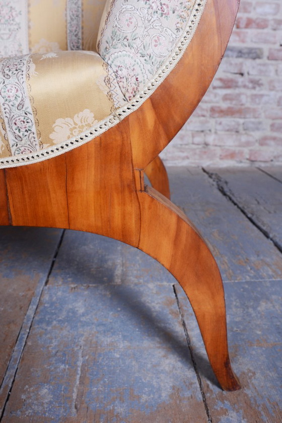 Restored Biedermeier Sofa, by Josef Danhauser, Cherry Wood, Austria, 1820s – Textile (photo 5 of 13)