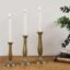 Portacandele antico in metallo e ottone (c.1900). Set di 3 pezzi. – Brass, Rustic (photo 9 of 9)