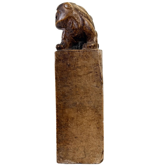 Three Antique Chinese Stone Seals with Animal Finials – Late Qing / Republic – Decorative Objects (photo 4 of 11)
