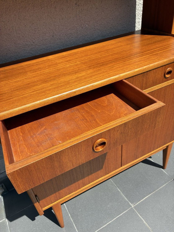 Zweedse Teak Boekenkast met Kast, jaren 60, Boekenkasten, Hout, Bruin, 1960 (foto 4 van 8)