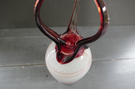 Image 1 of Vintage Jozefina Krosno Octopus glass vase Poland