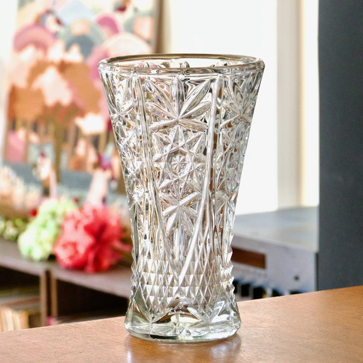 Large Antique Crystal Vase