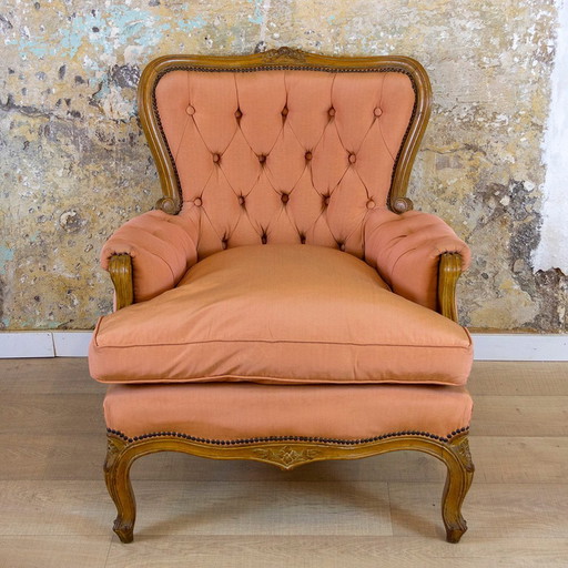 Fauteuil néoclassique en noyer, années 1930