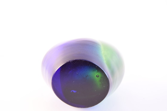 Image 1 of Vase en verre d'art Sommerso tchèque bleu et vert, attribué à Josef Hospodka, années 1970