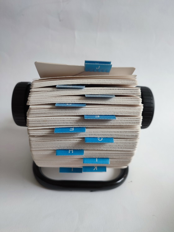 Arnold Neustadter Schreibtisch-Drehkartei – Rolodex, Tischdekoration, Metal, Paper (photo 4 of 6)