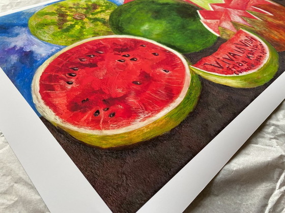 Image 1 of Viva La Vida - Ultimo dipinto dell'artista messicana Frida Kahlo - 1954 - Poster 50 × 70 cm