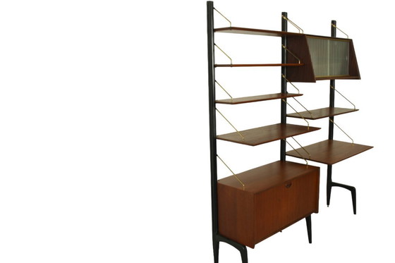 Image 1 of Sistema da parete modulare in teak di Louis van Teeffelen per WéBé, anni '50