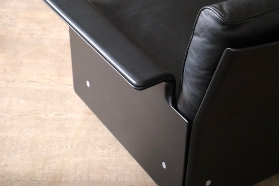 Image 1 of Paar Dieter Rams Modell 620 Lounge-Sessel, schwarzes Leder, für Vitsoe, 1980er Jahre
