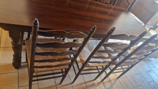 Wooden table + chairs