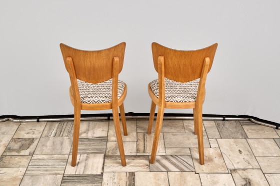 Set of 4 Dining Chairs, by TON, 1960s, Czechoslovakia – Textile, Wood (photo 9 of 15)