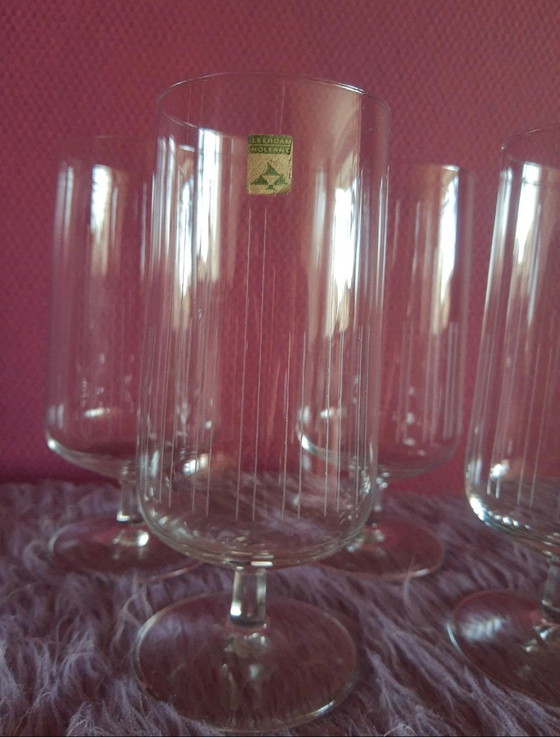Image 1 of Set 1965-1966 designer kristallen bierglazen Andries Dirk Copier 