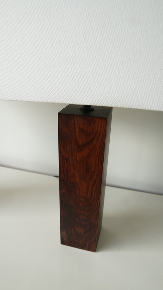 Image 1 of Pair of Mid - Century solid wood table lamps - 1970s