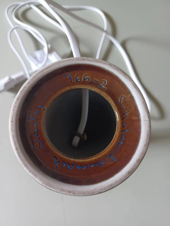 Image 1 of Mid-century modern pottery table lamp with candy glazing from Söholm, Denmark, 1960s