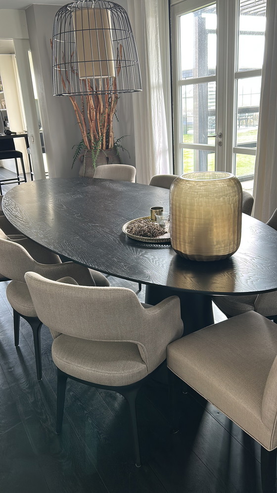 Image 1 of Black oval table of 320cm