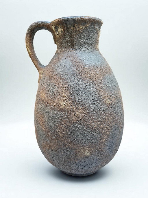 Scheurich Vintage Studio ceramic jug, model 368-50, handmade lava/ fireclay ceramic in natural shade