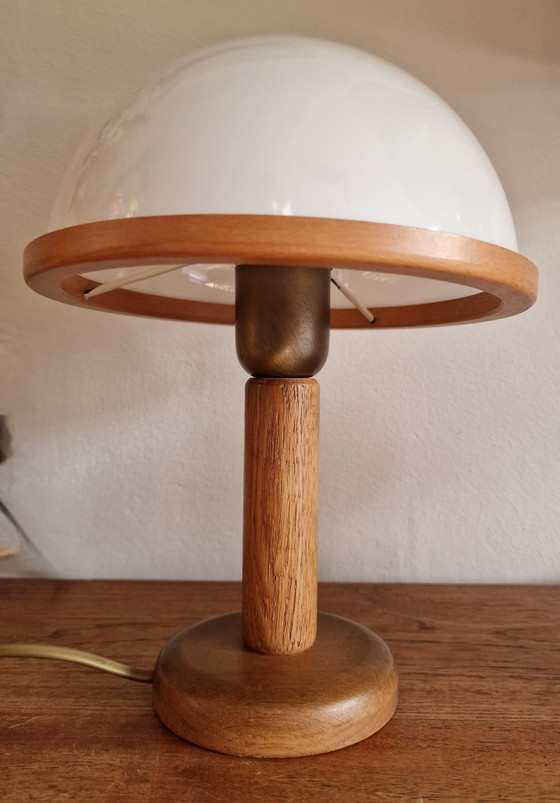 Vintage Steinhauer Mushroom Table Lamp, Metal, Plastic, Brown (photo 3 of 8)