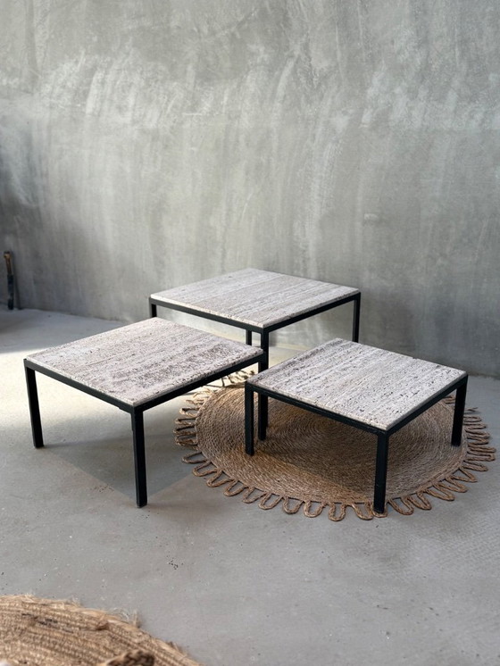 Image 1 of Vintage mimi set with travertine tops