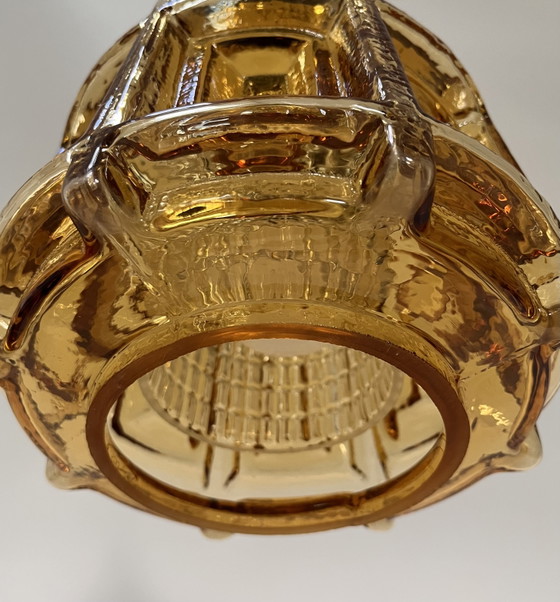 Vintage Amber Glazen Hanglamp – Hanglampen, Glass (photo 5 of 10)