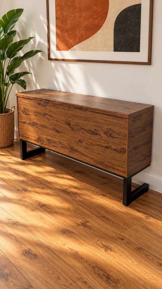MEX Mobelfabrik vintage Sideboard, Metal, Wood, Black (photo 9 of 9)