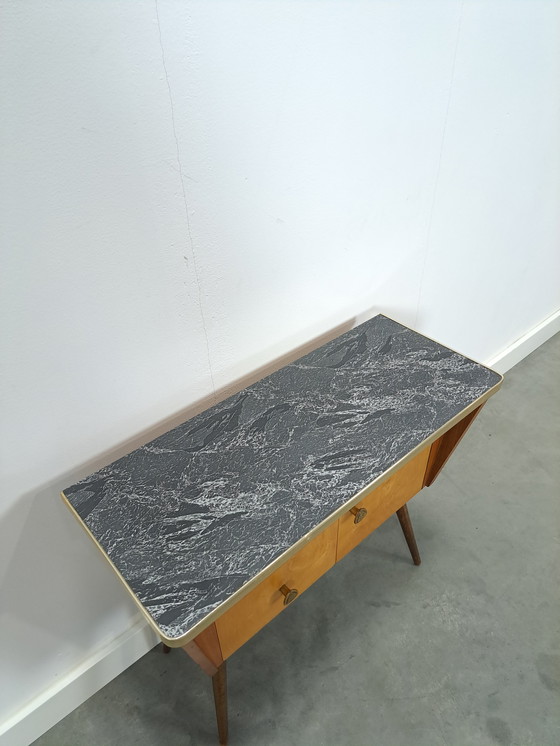 Image 1 of 1950s Cabinet With Drawers And Formica Top Vintage