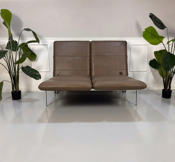 Image 1 of Brühl Roro Leder Braun Sofa met Rollen