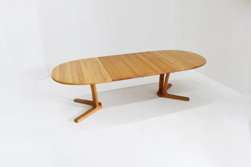 Vintage Danish oval extendable dining table Dyrlund