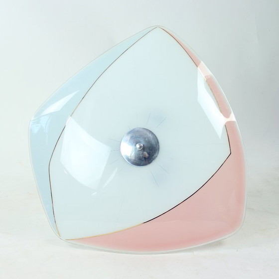 Image 1 of Mid Century Glass Ceiling Light By Napako, Czechoslovakia, 1960s