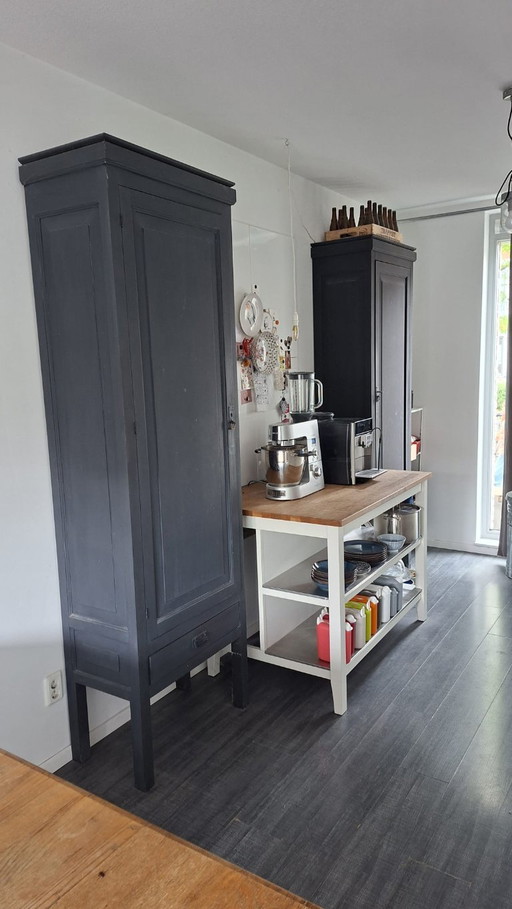 Keijser & Co hoge kast antraciet grijs (2 stuks)