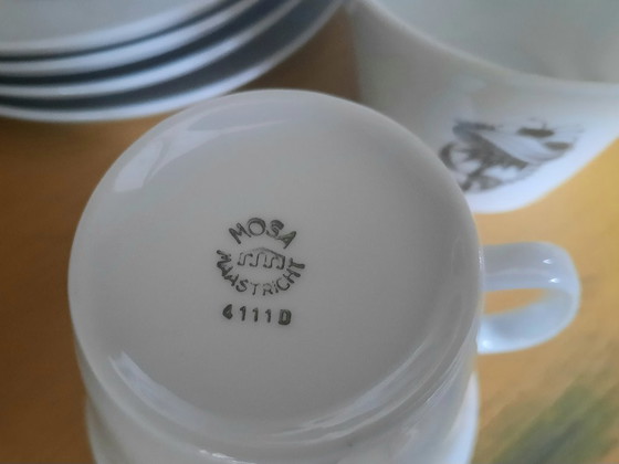 Image 1 of Mosa Maastricht – 39-teiliges „Gracia“-Geschirr mit Bouquet-Dekor (1960)