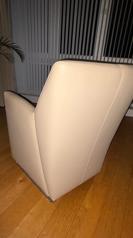 2 Leolux Galathea Sahel Senso leather Armchairs all around – Chrome (photo 5 of 5)