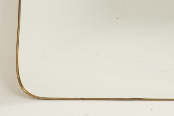Image 1 of Miroir en laiton doré dans le style de Gio Ponti. Années 1980/90.