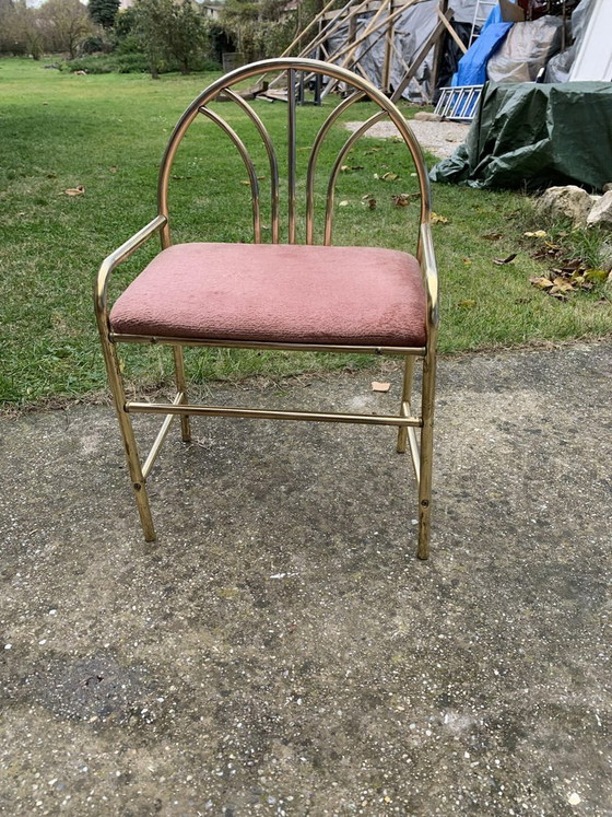 Sgabello da toeletta vintage in ottone, anni '50 – Sgabelli (photo 3 of 4)