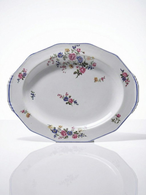 Plat de service Bernardaud porcelaine de Limoges décor floral années 20-50